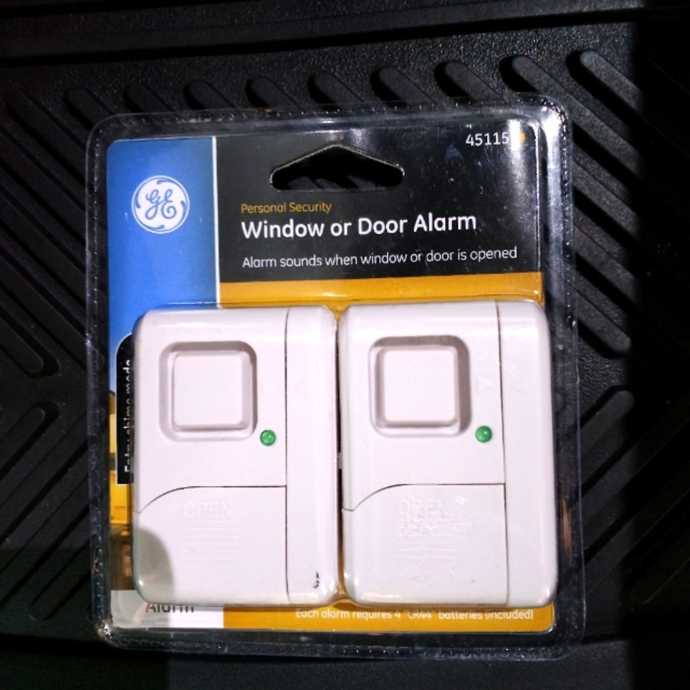 GE Windows and Door Alarms. Alarm sounds when window or door is opened.
